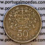 50 Centavos 1938 Alpaca, $50 centavos 1938 Republica Portuguesa, (MBC),  World Coins Portugal  KM#577