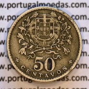 50 Centavos 1938 Alpaca, $50 centavos 1938 Republica Portuguesa, (BC+),  World Coins Portugal  KM#577