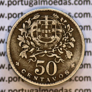 50 Centavos 1938 Alpaca, $50 centavos 1938 Republica Portuguesa, (BC+),  World Coins Portugal  KM#577