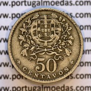 50 Centavos 1938 Alpaca, $50 centavos 1938 Republica Portuguesa, (BC),  World Coins Portugal  KM#577