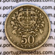50 Centavos 1938 Alpaca, $50 centavos 1938 Republica Portuguesa, (BC),  World Coins Portugal  KM#577