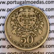 50 Centavos 1938 Alpaca, $50 centavos 1938 Republica Portuguesa, (BC),  World Coins Portugal  KM 577