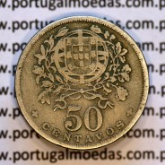 50 Centavos 1938 Alpaca, $50 centavos 1938 Republica Portuguesa, (BC),  World Coins Portugal  KM 577