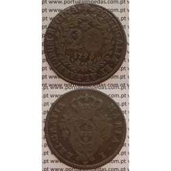 MOEDA 20 RÉIS COBRE 1795 (MBC) AÇORES / CUNHADA SOBRE DISCO DE OUTRA MOEDA (X REIS)