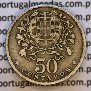 50 Centavos 1940 Alpaca, $50 centavos 1940 Republica Portuguesa, (MBC), World Coins Portugal KM 577