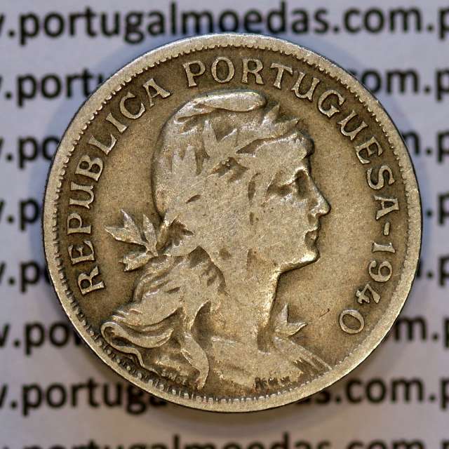50 Centavos 1940 Alpaca, $50 centavos 1940 Republica Portuguesa, (BC), World Coins Portugal KM 577