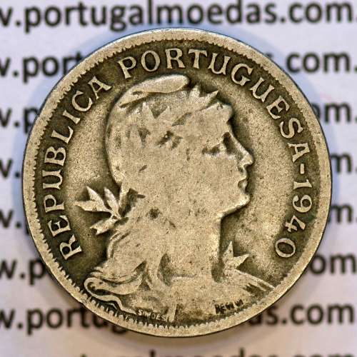 50 Centavos 1940 Alpaca, $50 centavos 1940 Republica Portuguesa, (BC), World Coins Portugal KM 577