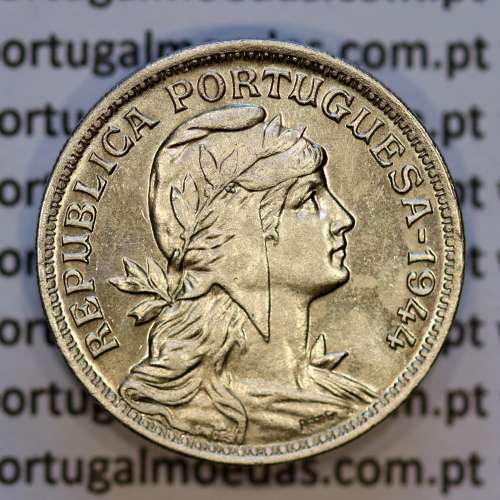 50 Centavos 1944 Alpaca, $50 centavos 1944 Republica Portuguesa, (Bela), World Coins Portugal  KM 577