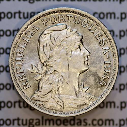 50 Centavos 1944 Alpaca, $50 centavos 1944 Republica Portuguesa, (Bela), World Coins Portugal  KM 577