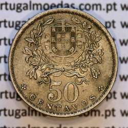 50 Centavos 1944 Alpaca, $50 centavos 1944 Republica Portuguesa, (MBC+/Bela-), World Coins Portugal  KM 577