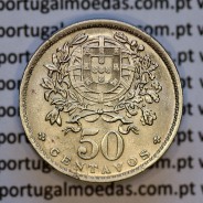 50 Centavos 1945 em Alpaca, $50 centavos 1945 Republica Portuguesa, (MBC+/Bela), World Coins Portugal  KM#577