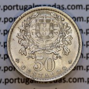 50 Centavos 1945 em Alpaca, $50 centavos 1945 Republica Portuguesa, (MBC+/Bela), World Coins Portugal  KM#577
