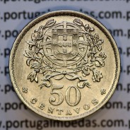 50 Centavos 1945 em Alpaca, $50 centavos 1945 Republica Portuguesa, (MBC+), World Coins Portugal  KM#577