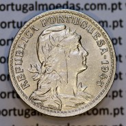 50 Centavos 1945 em Alpaca, $50 centavos 1945 Republica Portuguesa, (MBC+), World Coins Portugal  KM#577