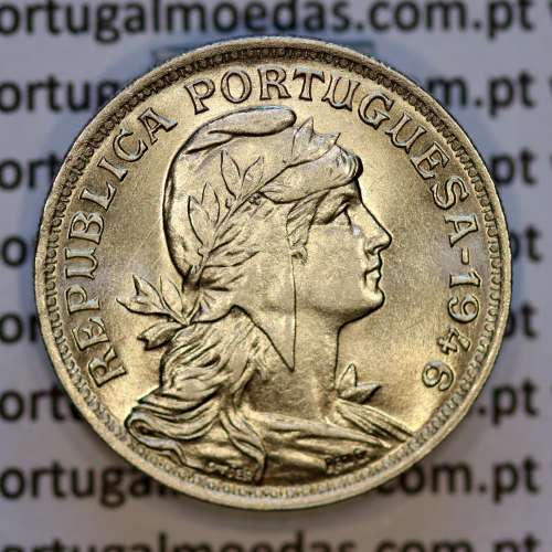 Portugal, Nickel brass coin of 50 Centavos 1946 of Portuguese Republic, (UNC), World Coins Portugal KM577