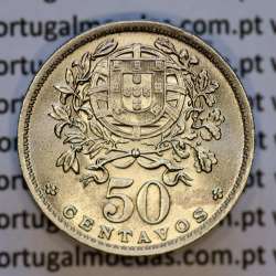 Portugal, Nickel brass coin of 50 Centavos 1946 of Portuguese Republic, (UNC), World Coins Portugal KM577