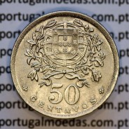 50 Centavos 1946 em Alpaca, $50 centavos 1946 Republica Portuguesa, (Bela), World Coins Portugal  KM#577