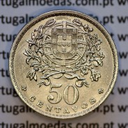50 Centavos 1946 em Alpaca, $50 centavos 1946 Republica Portuguesa, (MBC+), World Coins Portugal  KM#577