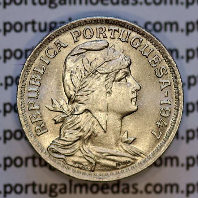 Portugal, Nickel brass coin of 50 Centavos 1947 of Portuguese Republic, (AU/UNC), World Coins Portugal KM 577