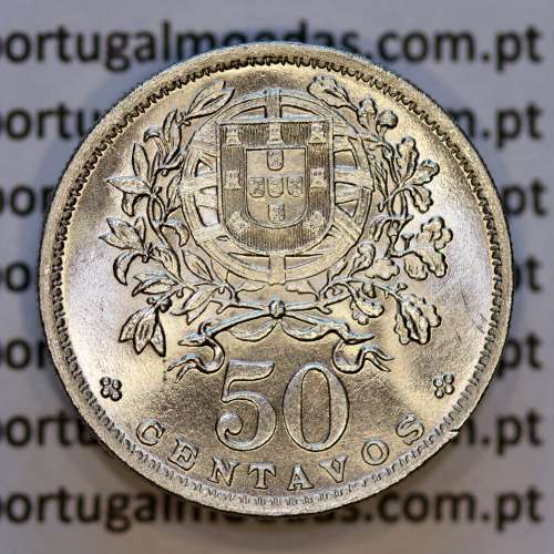Portugal, Nickel brass coin of 50 Centavos 1947 of Portuguese Republic, (UNC), World Coins Portugal KM 577