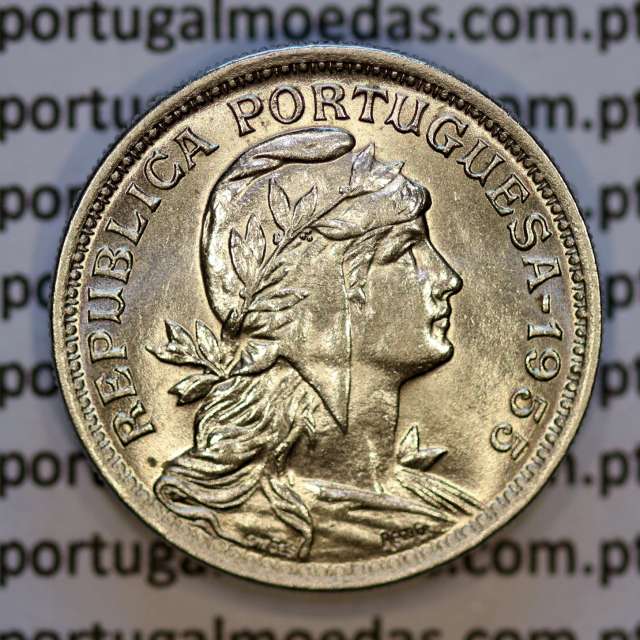50 Centavos 1955 Alpaca, $50 centavos 1955 Republica Portuguesa, (Bela/Soberba), World Coins Portugal KM 577