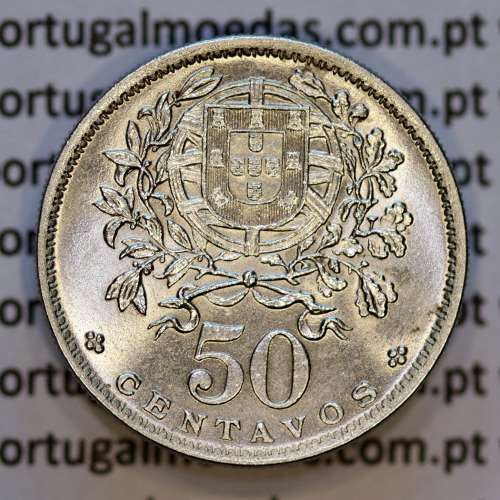 50 Centavos 1955 Alpaca, $50 centavos 1955 Republica Portuguesa, (Bela/Soberba), World Coins Portugal KM 577
