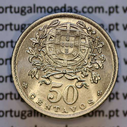 50 Centavos 1956 Alpaca, $50 centavos 1956 Republica Portuguesa, (Bela/Soberba), World Coins Portugal KM 577