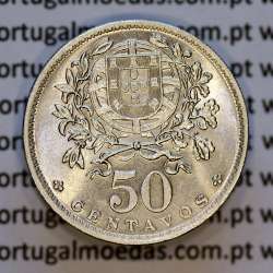 50 Centavos 1956 Alpaca, $50 centavos 1956 Republica Portuguesa, (Bela/Soberba), World Coins Portugal KM 577