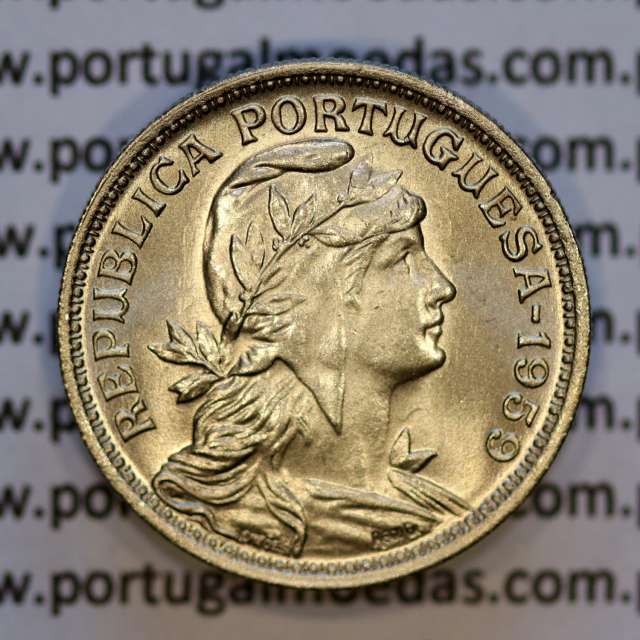 Portugal, Nickel brass coin of 50 Centavos 1959 of Portuguese Republic, (UNC), World Coins Portugal KM 577
