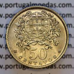 Portugal, Nickel brass coin of 50 Centavos 1959 of Portuguese Republic, (UNC), World Coins Portugal KM 577 Portugal, Nickel brass coin of 50 Centavos 1959 of Portuguese Republic, (UNC), World Coins Portugal KM 577