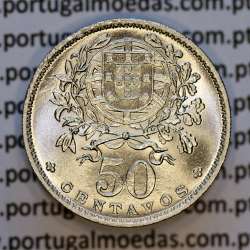 Portugal, Nickel brass coin of 50 Centavos 1960 of Portuguese Republic, (UNC), World Coins Portugal KM 577 Portugal, Nickel brass coin of 50 Centavos 1960 of Portuguese Republic, (UNC), World Coins Portugal KM 577