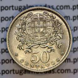 Portugal, Nickel brass coin of 50 Centavos 1960 of Portuguese Republic, (AU), World Coins Portugal KM 577