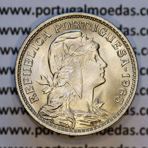 Portugal, Nickel brass coin of 50 Centavos 1963 of Portuguese Republic, (UNC), World Coins Portugal KM 577