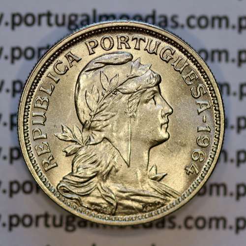 Portugal, Nickel brass coin of 50 Centavos 1964 of Portuguese Republic, (UNC), World Coins Portugal KM 577