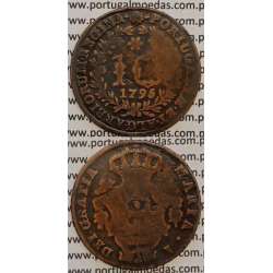 MOEDA 10 RÉIS COBRE 1795 (BC-) AÇORES - D.MARIA I