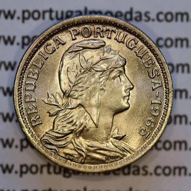 Portugal, Nickel brass coin of 50 Centavos 1965 of Portuguese Republic, (UNC), World Coins Portugal KM 577