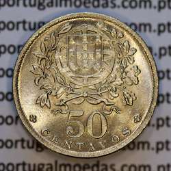 Portugal, Nickel brass coin of 50 Centavos 1965 of Portuguese Republic, (UNC), World Coins Portugal KM 577