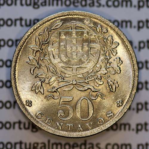 Portugal, Nickel brass coin of 50 Centavos 1965 of Portuguese Republic, (UNC), World Coins Portugal KM 577