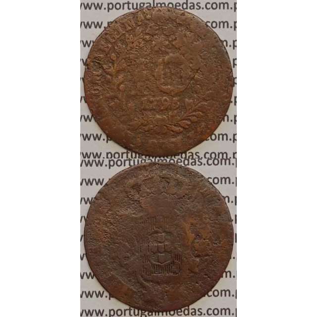 MOEDA 10 RÉIS COBRE 1795 (REG) AÇORES - D.MARIA I