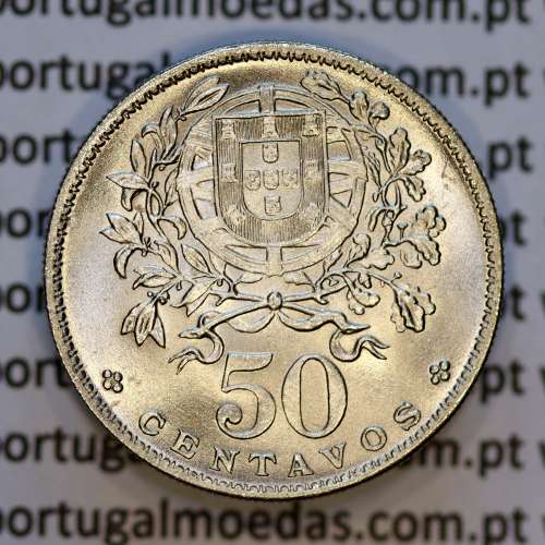 Portugal, Nickel brass coin of 50 Centavos 1966 of Portuguese Republic, (UNC), World Coins Portugal KM 577