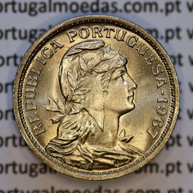 Portugal, Nickel brass coin of 50 Centavos 1967 of Portuguese Republic, (UNC), World Coins Portugal KM 577