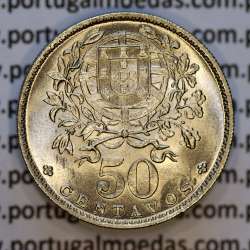 Portugal, Nickel brass coin of 50 Centavos 1967 of Portuguese Republic, (UNC), World Coins Portugal KM 577