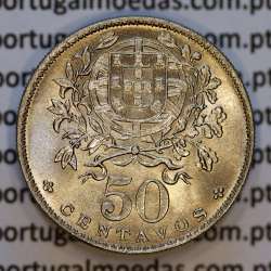 Portugal, Nickel brass coin of 50 Centavos 1968 of Portuguese Republic, (UNC), World Coins Portugal KM 577