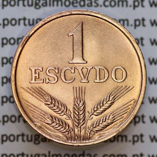 Eixo Vertical erro cunhagem 1 Escudo 1979 Bronze Republica Portuguesa, World Coins Portugal KM 597, Rare Medal Alignment ↑↑.