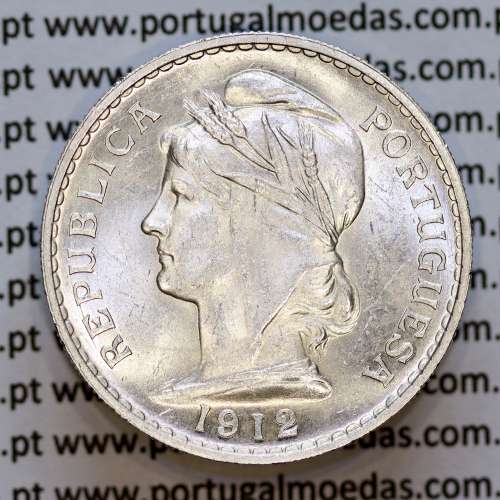 50 centavos 1912 prata, ($50 centavos prata 1912), Republica Portuguesa, (Soberba), World Coins Portugal  KM 561
