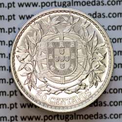 50 centavos 1912 prata, ($50 centavos prata 1912), Republica Portuguesa, (Soberba), World Coins Portugal  KM 561