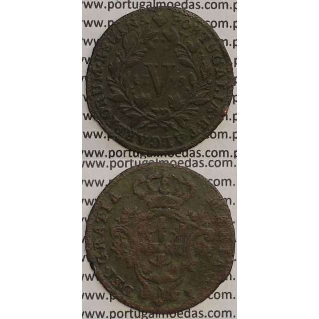 MOEDA V REIS COBRE 1799 (BC+) - LETRAS PEQUENAS / DATA MÉDIA - 26 FRUTOS - D. MARIA I