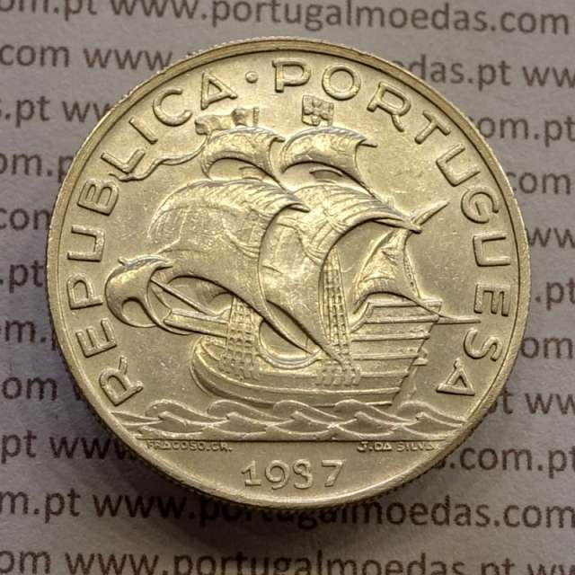 Portuguese silver coin of 10 Escudos 1937, 10$00 silver 1937 of the Portuguese Republic, (VF+), World Coins Portugal KM 582