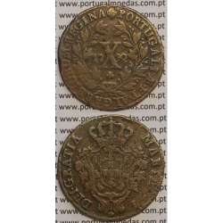 MOEDA X REIS COBRE 1792 (BC+) COROA ALTA - 30 FRUTOS - D. MARIA I
