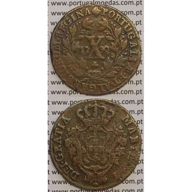 MOEDA X REIS COBRE 1792 (BC+) COROA ALTA - 30 FRUTOS - D. MARIA I